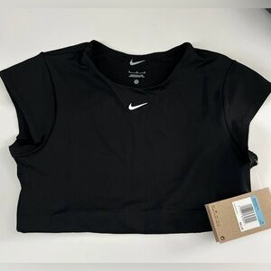 Nike Black Crop Top/swim with White Swoosh